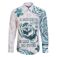 New Zealand Aotearoa Hari Ra Mama Family Matching Off Shoulder Short Dress and Hawaiian Shirt A Mother's Love Is Like No Otter LT05 Dad's Shirt - Long Sleeve White - Polynesian Pride