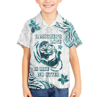 New Zealand Aotearoa Hari Ra Mama Family Matching Puletasi and Hawaiian Shirt A Mother's Love Is Like No Otter LT05 Son's Shirt White - Polynesian Pride