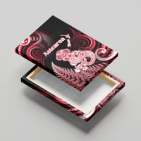 New Zealand Maori Taniwha Canvas Wall Art Silver Fern Red Version