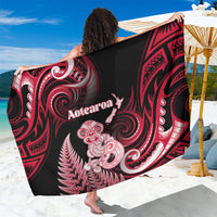 New Zealand Maori Taniwha Sarong Silver Fern Red Version