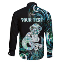 Personalised New Zealand Maori Taniwha Family Matching Puletasi and Hawaiian Shirt Silver Fern Paua Shell Version LT05 - Polynesian Pride