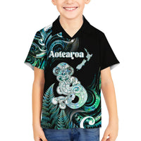 Personalised New Zealand Maori Taniwha Hawaiian Shirt Silver Fern Paua Shell Version LT05 - Polynesian Pride