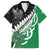 New Zealand And Ireland Rugby Custom Family Matching Off The Shoulder Long Sleeve Dress and Hawaiian Shirt Silver Fern With Celtic Cross