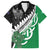 New Zealand And Ireland Rugby Custom Family Matching Off Shoulder Short Dress and Hawaiian Shirt Silver Fern With Celtic Cross