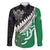 New Zealand And Ireland Rugby Custom Family Matching Off Shoulder Short Dress and Hawaiian Shirt Silver Fern With Celtic Cross