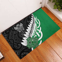 New Zealand And Ireland Rugby Rubber Doormat Silver Fern With Celtic Cross LT05 - Polynesian Pride