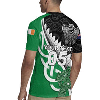 New Zealand And Ireland Rugby Custom Rugby Jersey Silver Fern With Celtic Cross LT05 - Polynesian Pride