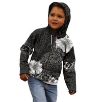 Hawaii Hibiscus With Black Polynesian Pattern Kid Hoodie