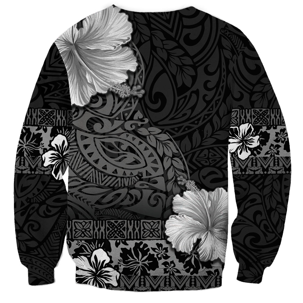 Hawaii Hibiscus With Black Polynesian Pattern Sweatshirt