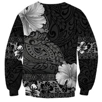 Hawaii Hibiscus With Black Polynesian Pattern Sweatshirt
