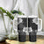 Hawaii Hibiscus With Black Polynesian Pattern Tumbler With Handle