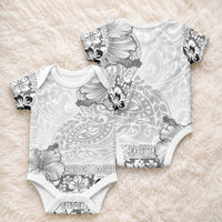 Hawaii Hibiscus With White Polynesian Pattern Baby Onesie