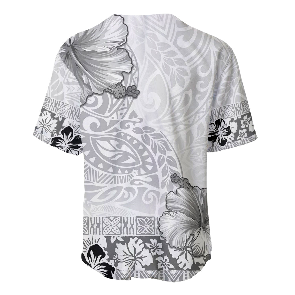 Hawaii Hibiscus With White Polynesian Pattern Baseball Jersey LT05 - Polynesian Pride