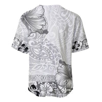Hawaii Hibiscus With White Polynesian Pattern Baseball Jersey LT05 - Polynesian Pride