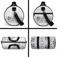 Hawaii Hibiscus With White Polynesian Pattern Duffle Bag