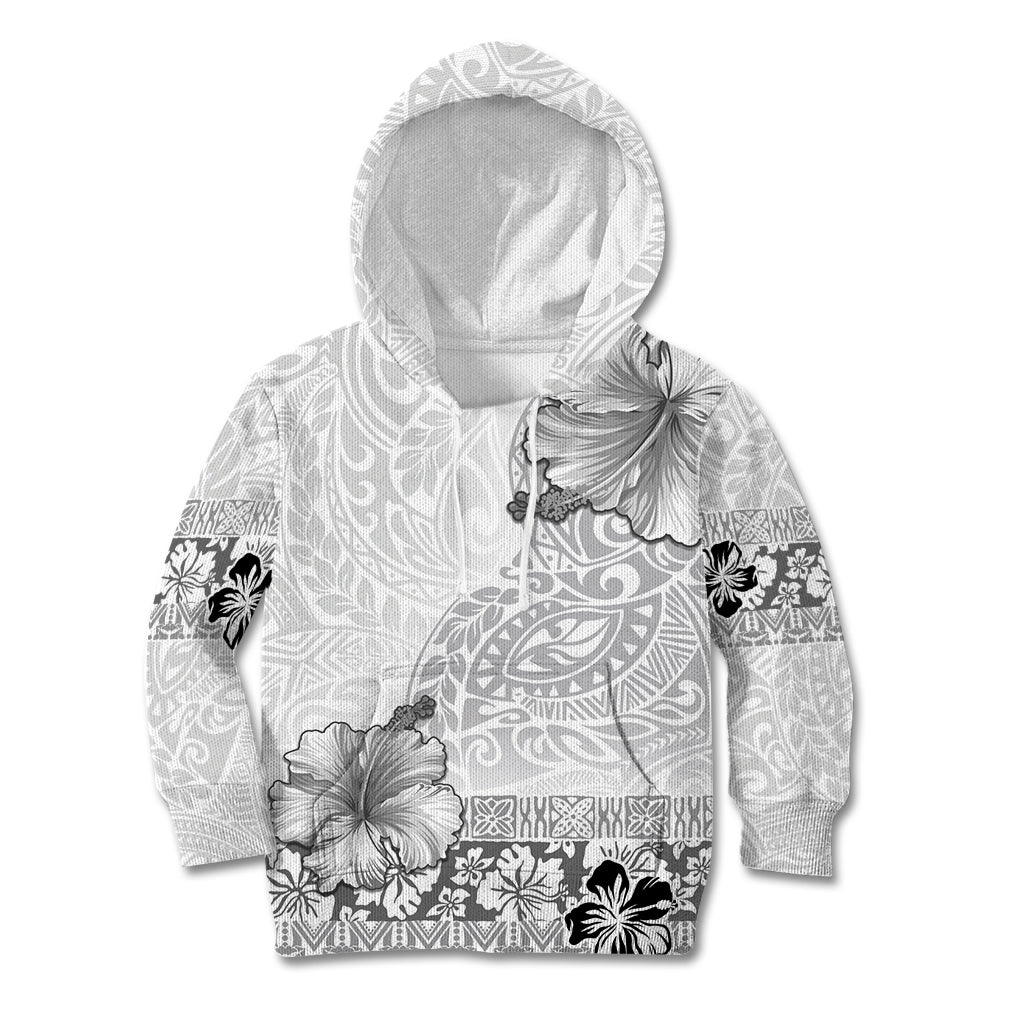 Hawaii Hibiscus With White Polynesian Pattern Kid Hoodie