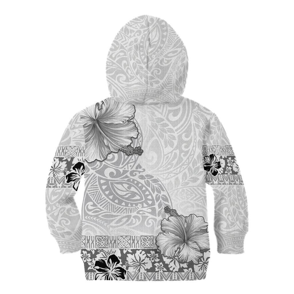 Hawaii Hibiscus With White Polynesian Pattern Kid Hoodie