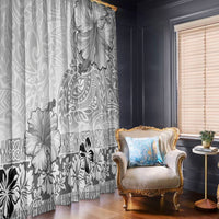 Hawaii Hibiscus With White Polynesian Pattern Window Curtain LT05 - Polynesian Pride