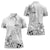 Hawaii Hibiscus With White Polynesian Pattern Women Polo Shirt