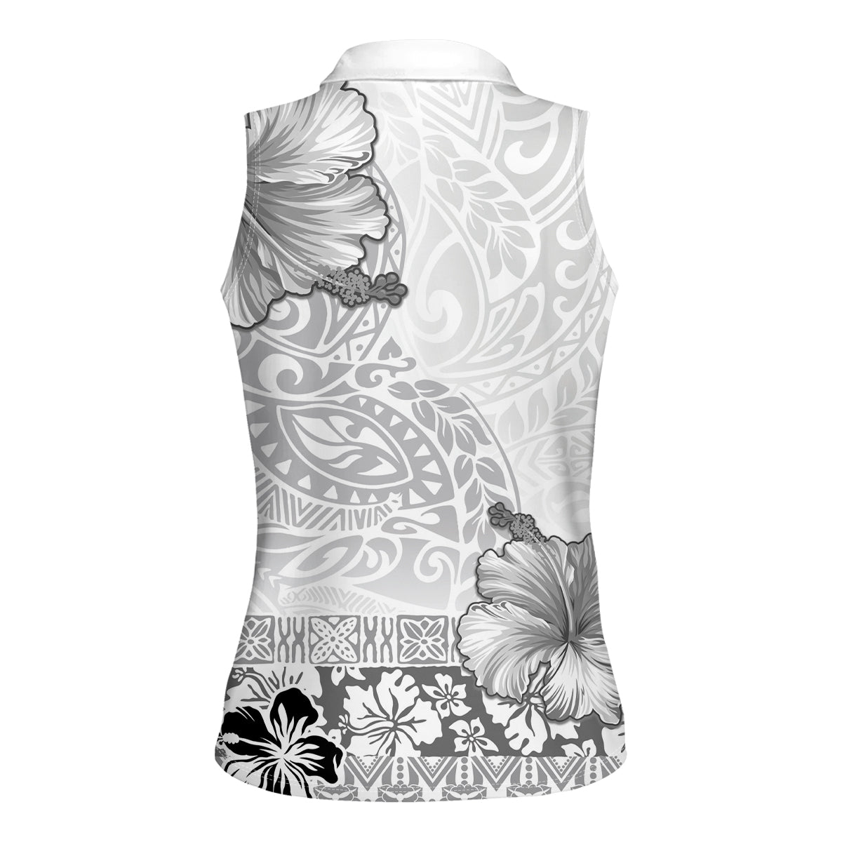 Hawaii Hibiscus With White Polynesian Pattern Women Sleeveless Polo Shirt LT05 - Polynesian Pride
