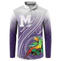 Personalized Manua High School Button Sweatshirt Polynesian Tribal Pattern LT05 Purple - Polynesian Pride