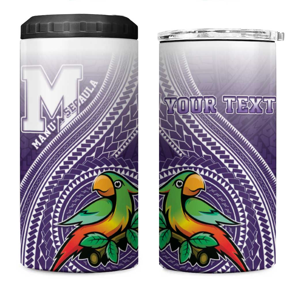Personalized Manua High School 4 in 1 Can Cooler Tumbler Polynesian Tribal Pattern LT05 One Size: 16 oz Purple - Polynesian Pride