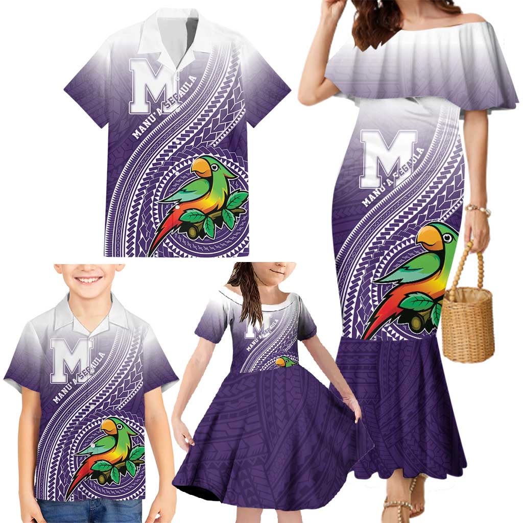 Personalized Manua High School Family Matching Mermaid Dress and Hawaiian Shirt Polynesian Tribal Pattern LT05 - Polynesian Pride