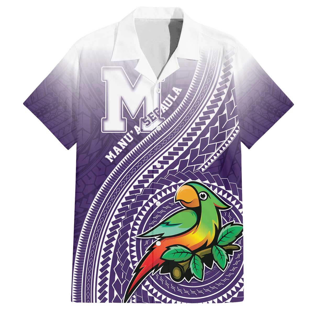Personalized Manua High School Family Matching Off The Shoulder Long Sleeve Dress and Hawaiian Shirt Polynesian Tribal Pattern