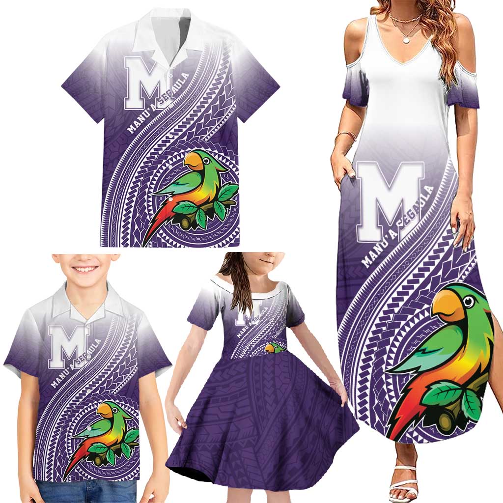 Personalized Manua High School Family Matching Summer Maxi Dress and Hawaiian Shirt Polynesian Tribal Pattern LT05 - Polynesian Pride