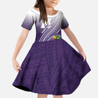 Personalized Manua High School Kid Short Sleeve Dress Polynesian Tribal Pattern