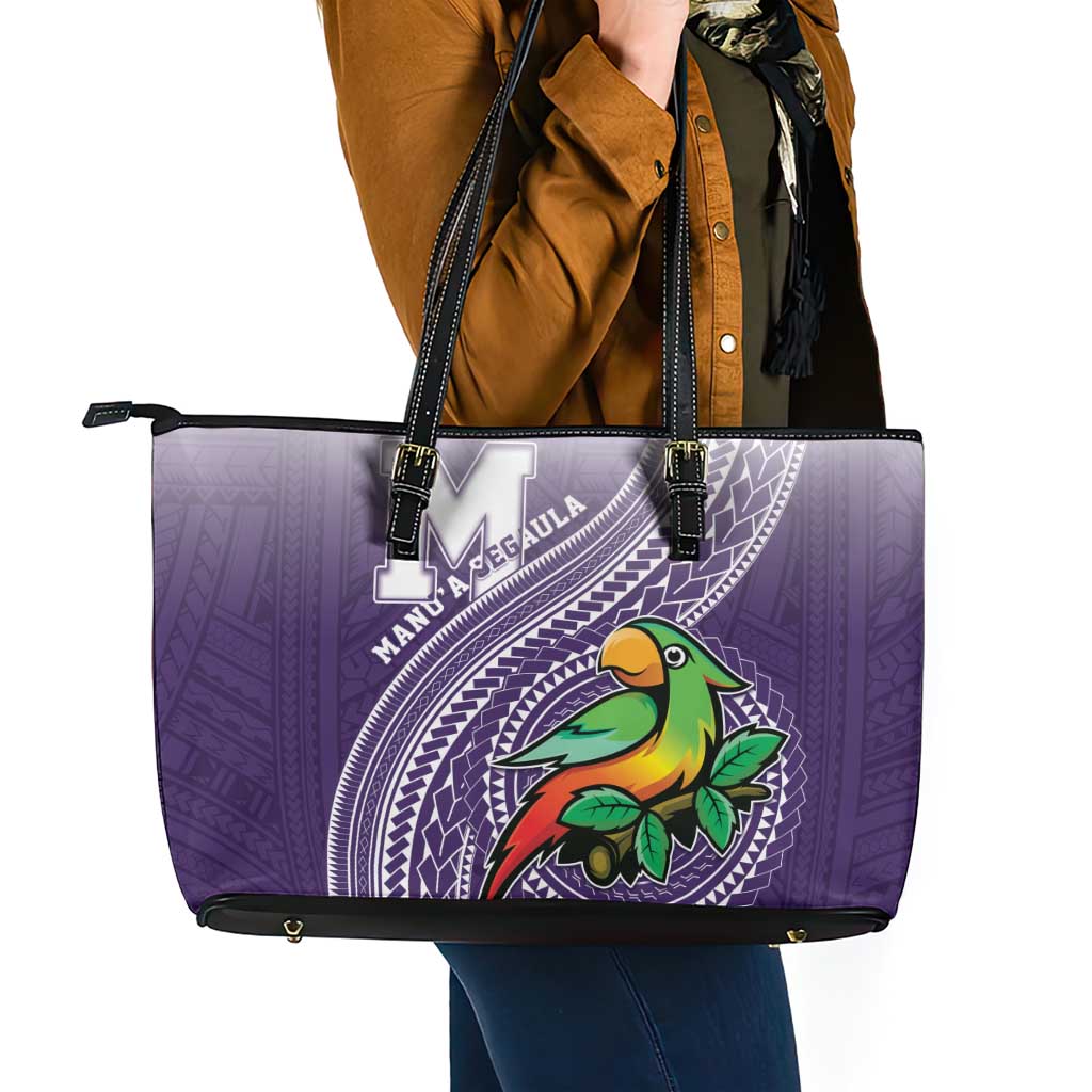 Manua High School Leather Tote Bag Polynesian Tribal Pattern LT05 - Polynesian Pride