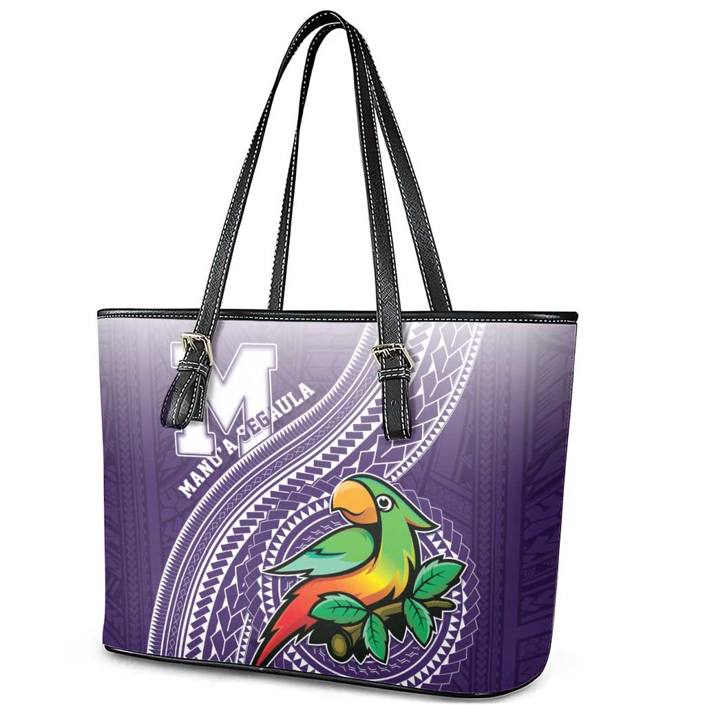 Manua High School Leather Tote Bag Polynesian Tribal Pattern LT05 - Polynesian Pride