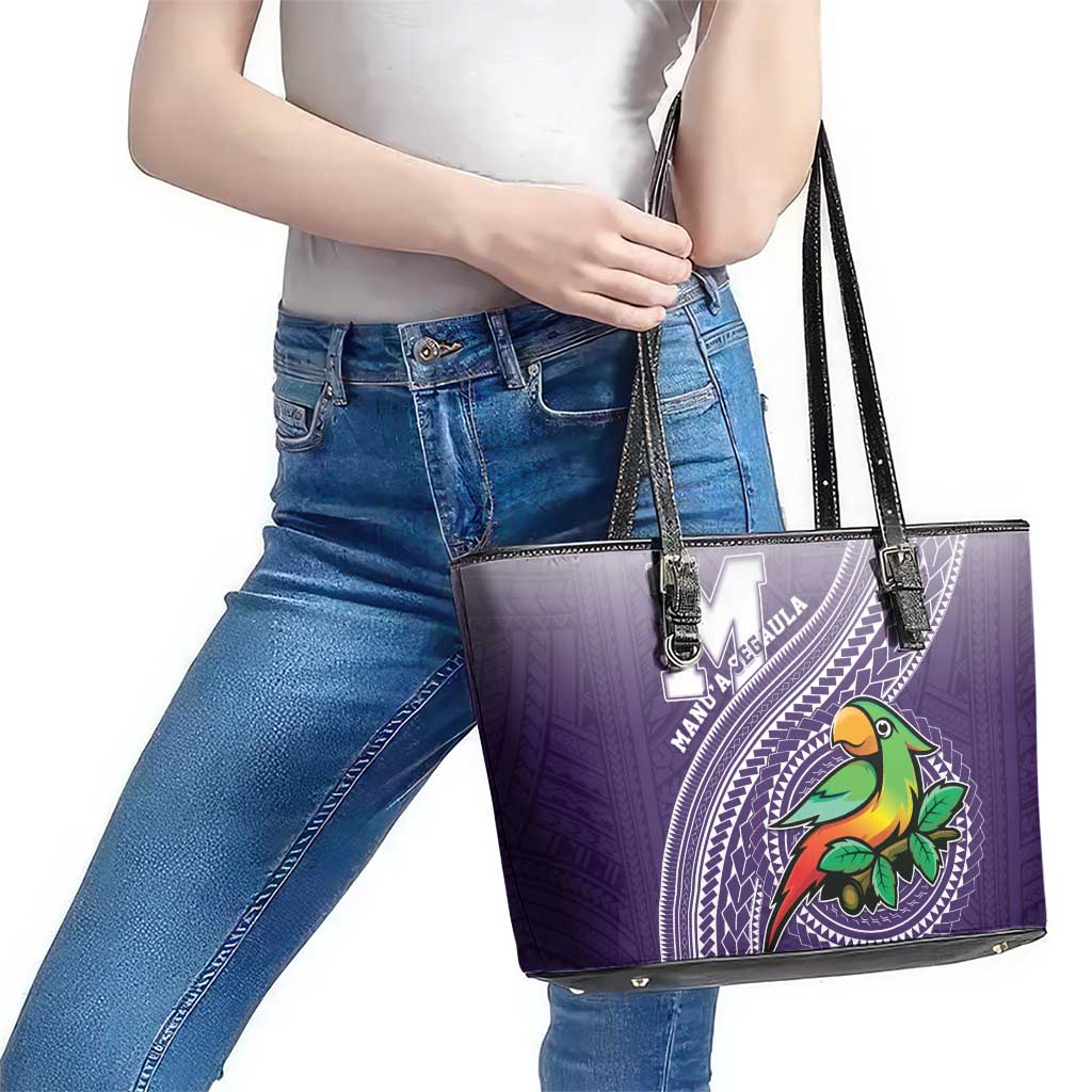 Manua High School Leather Tote Bag Polynesian Tribal Pattern LT05 - Polynesian Pride