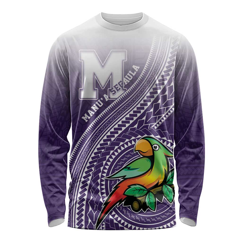 Personalized Manua High School Long Sleeve Shirt Polynesian Tribal Pattern