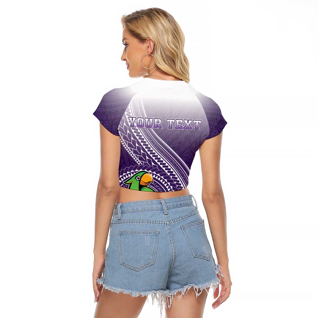Personalized Manua High School Raglan Cropped T Shirt Polynesian Tribal Pattern LT05 - Polynesian Pride