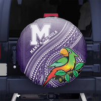 Manua High School Spare Tire Cover Polynesian Tribal Pattern LT05 No hole Purple - Polynesian Pride