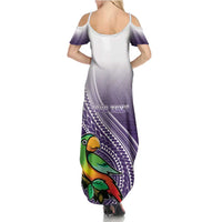 Personalized Manua High School Summer Maxi Dress Polynesian Tribal Pattern