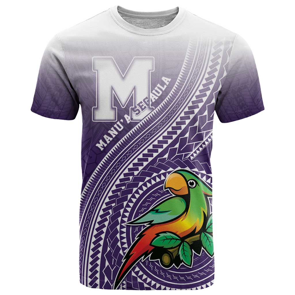 Personalized Manua High School T Shirt Polynesian Tribal Pattern LT05 Purple - Polynesian Pride