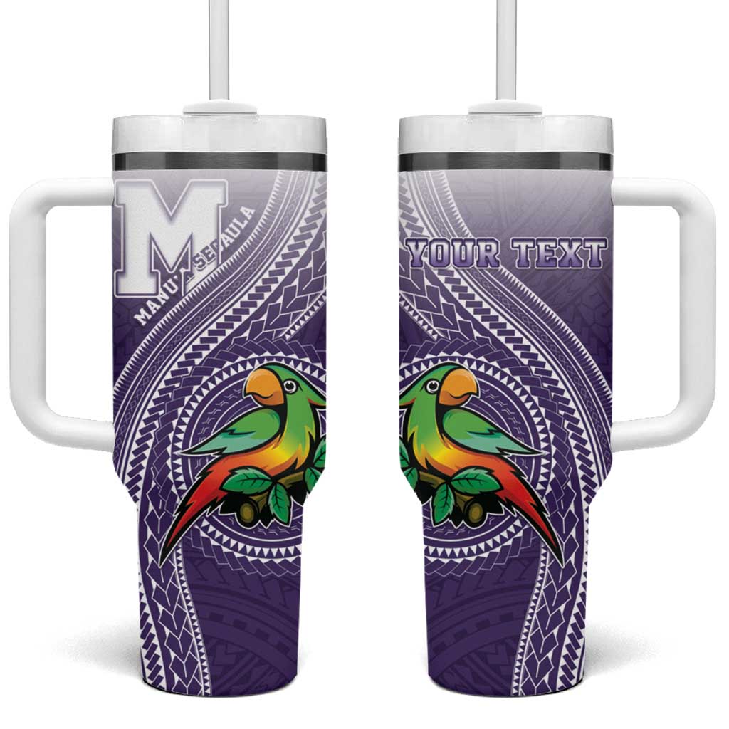 Personalized Manua High School Tumbler With Handle Polynesian Tribal Pattern LT05 One Size: 40 oz Purple - Polynesian Pride