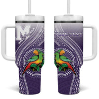 Personalized Manua High School Tumbler With Handle Polynesian Tribal Pattern LT05 One Size: 40 oz Purple - Polynesian Pride