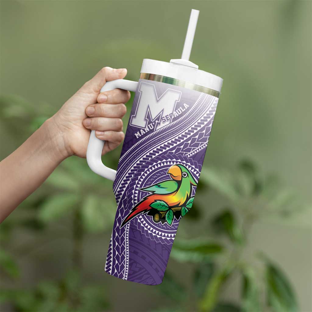 Personalized Manua High School Tumbler With Handle Polynesian Tribal Pattern LT05 - Polynesian Pride