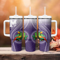 Personalized Manua High School Tumbler With Handle Polynesian Tribal Pattern LT05 - Polynesian Pride