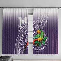 Manua High School Window Curtain Polynesian Tribal Pattern LT05 With Hooks Purple - Polynesian Pride