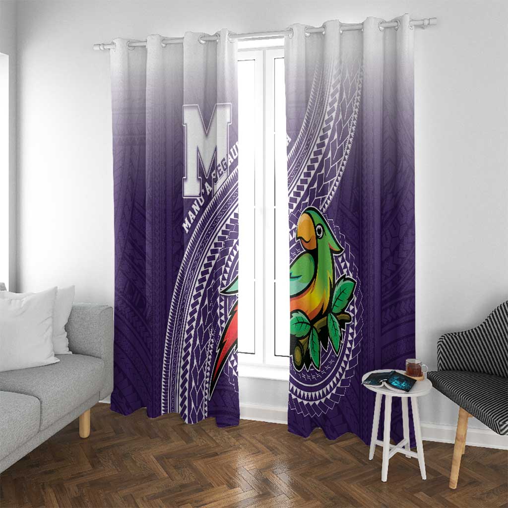 Manua High School Window Curtain Polynesian Tribal Pattern LT05 With Grommets Purple - Polynesian Pride