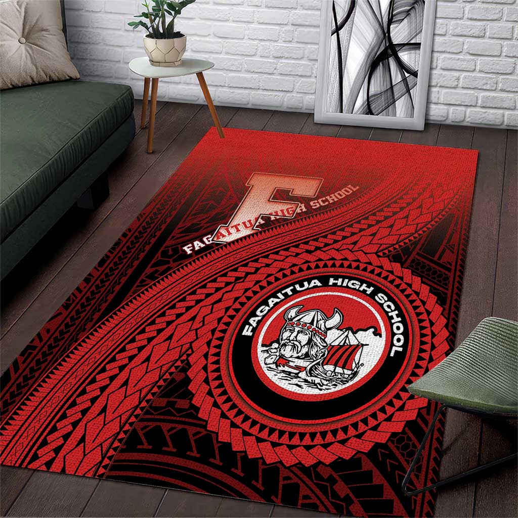 Fagaitua High School Area Rug Polynesian Tribal Pattern LT05 Red - Polynesian Pride