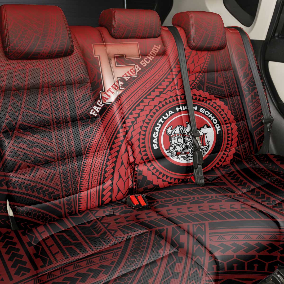 Fagaitua High School Back Car Seat Cover Polynesian Tribal Pattern