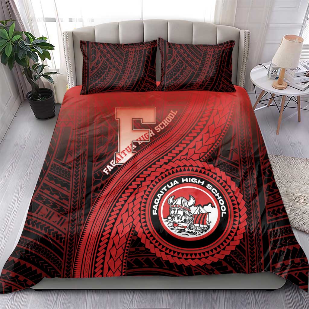 Fagaitua High School Bedding Set Polynesian Tribal Pattern