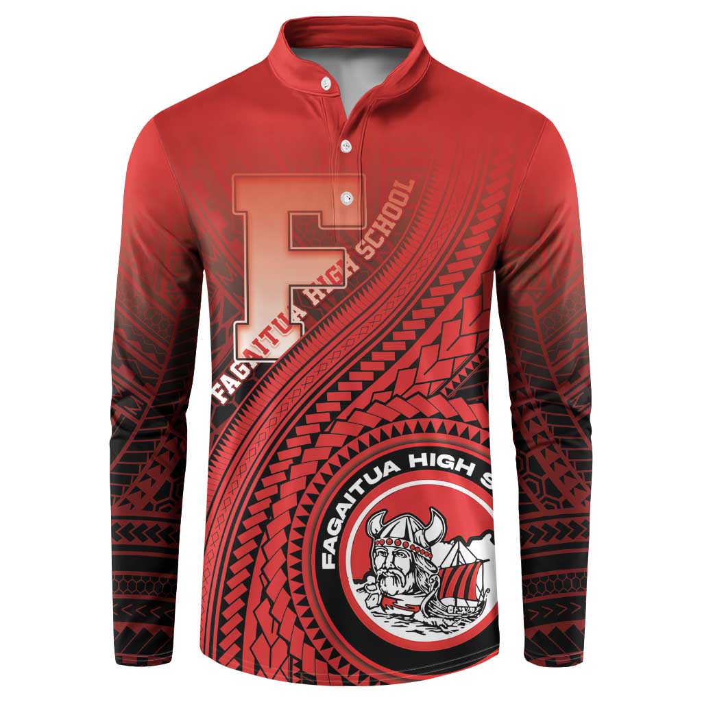 Personalized Fagaitua High School Button Sweatshirt Polynesian Tribal Pattern LT05 Red - Polynesian Pride