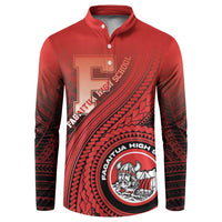 Personalized Fagaitua High School Button Sweatshirt Polynesian Tribal Pattern LT05 Red - Polynesian Pride