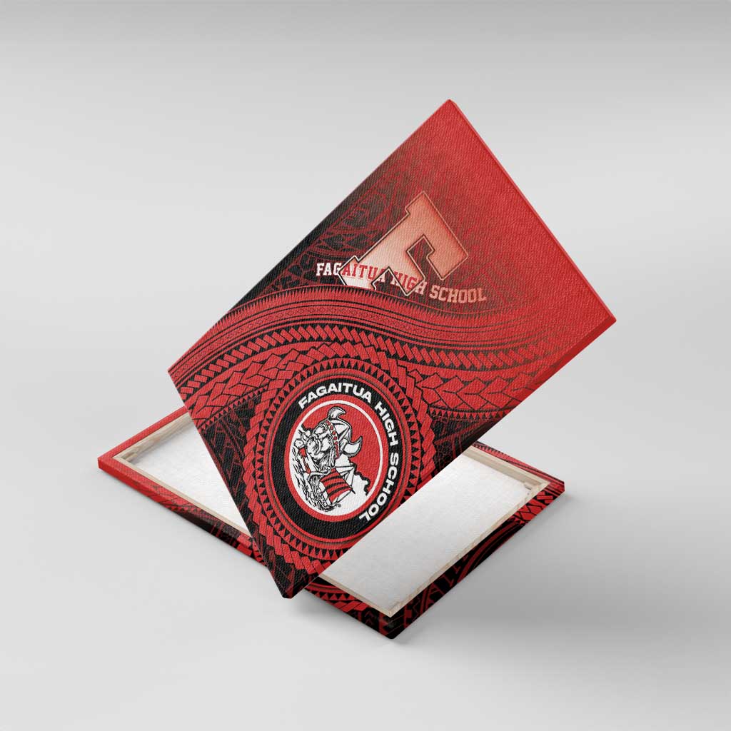 Fagaitua High School Canvas Wall Art Polynesian Tribal Pattern LT05 With Frame Red - Polynesian Pride